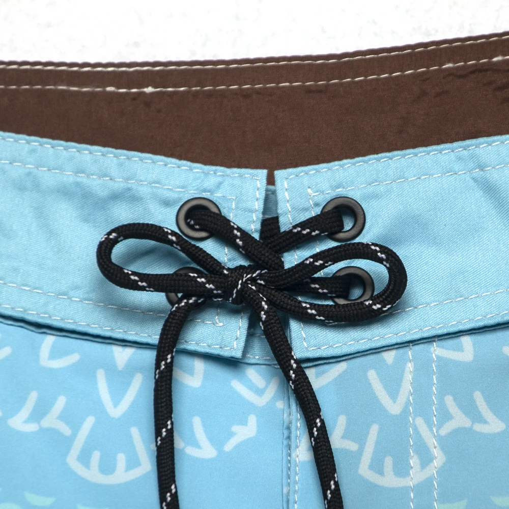 Мужские шорты для серфинга синие пляжные с цветочным принтом плавания