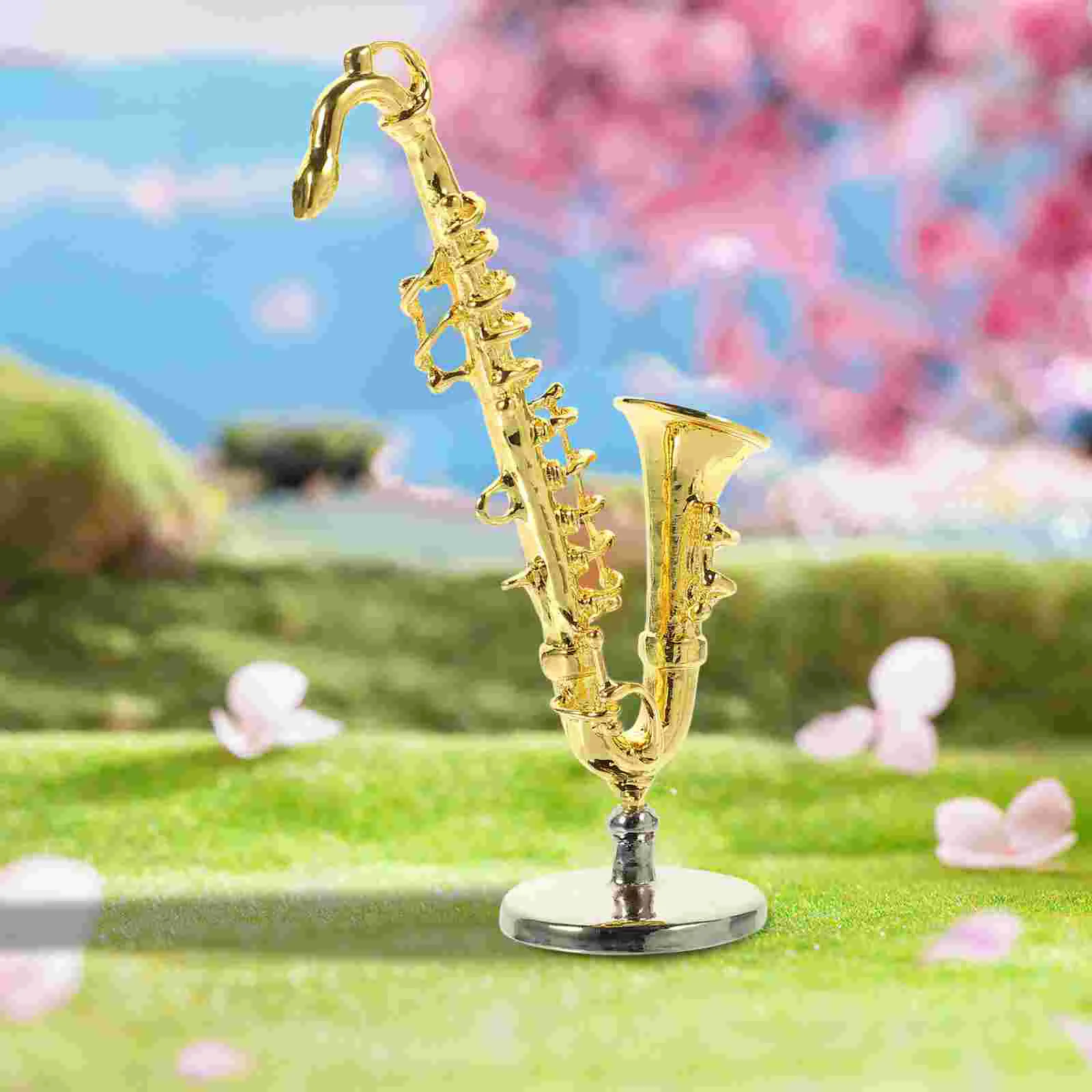 

Decorative Tube Small Musical Instruments Micro-landscape Ornament Miniature Saxophone Tiny