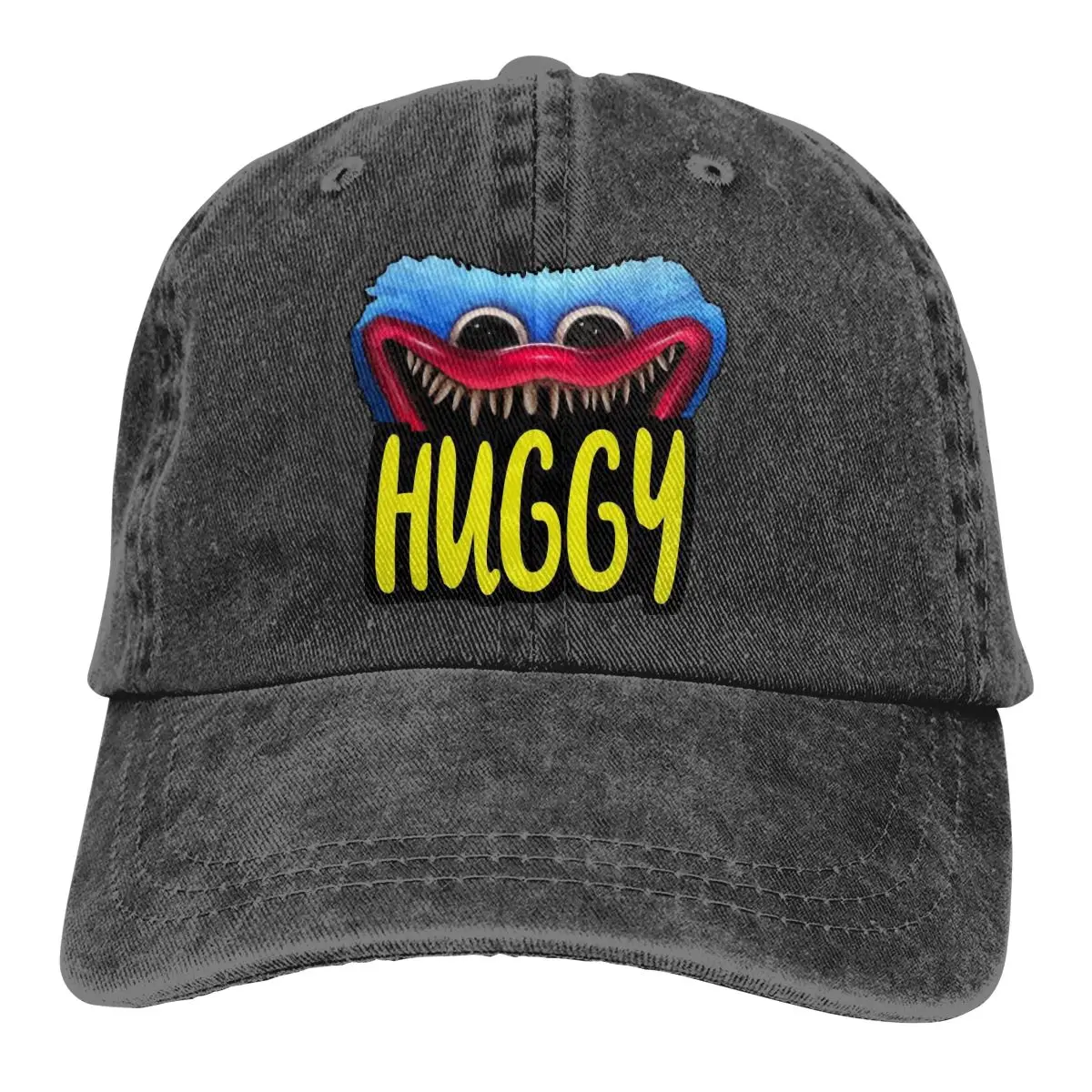 

Adjustable Solid Color Baseball Cap Huggy Wuggy Happy Washed Cotton FNF Poppy Playtime Friday Night Funkin Sports Woman Hat