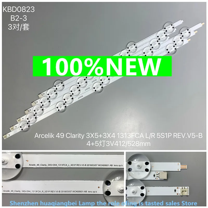 

49inch for Arcelik_49_Clarity_3X5+3X4_1313FCA_L_4S1PR_5S1P 4+5LED 3V 412MM 528MM LED backlight strip