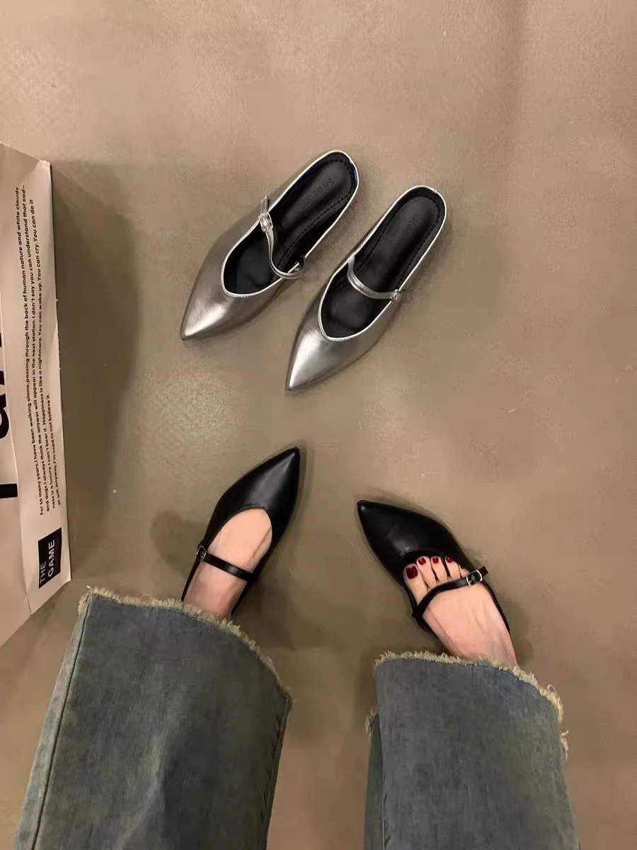 Босоножки на низком каблуке удобные шлепанцы из мягкого флока без застежки