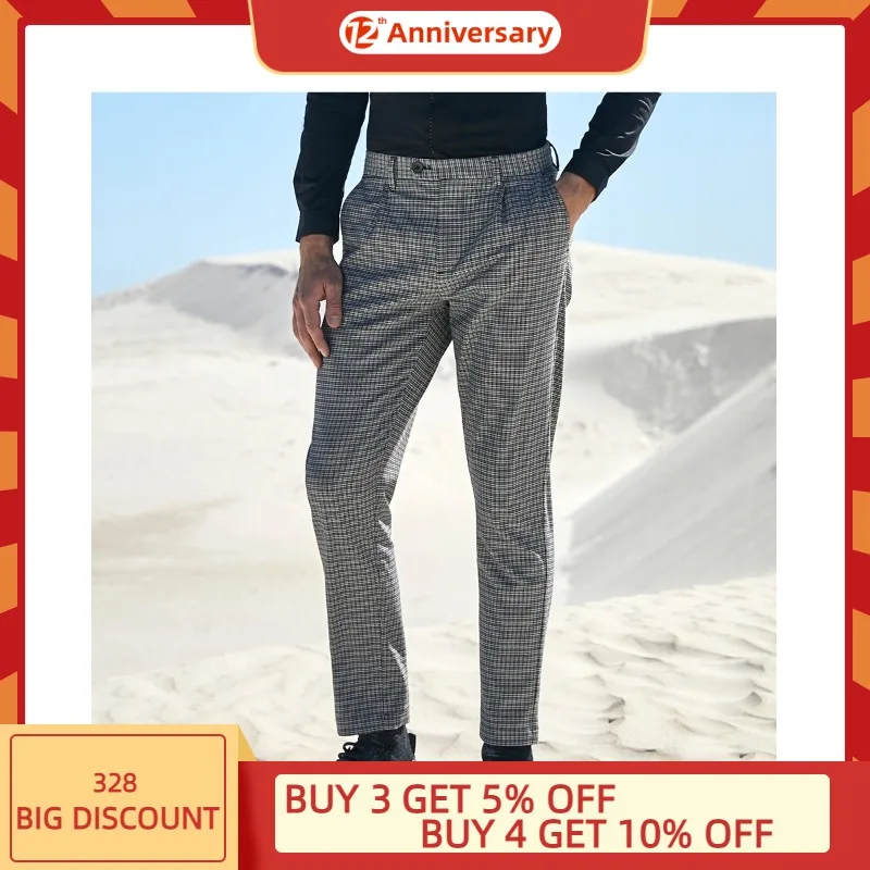 

SELECTED Men's Autumn & Winter Plaid Business Casual Turnip Pants S|419314551