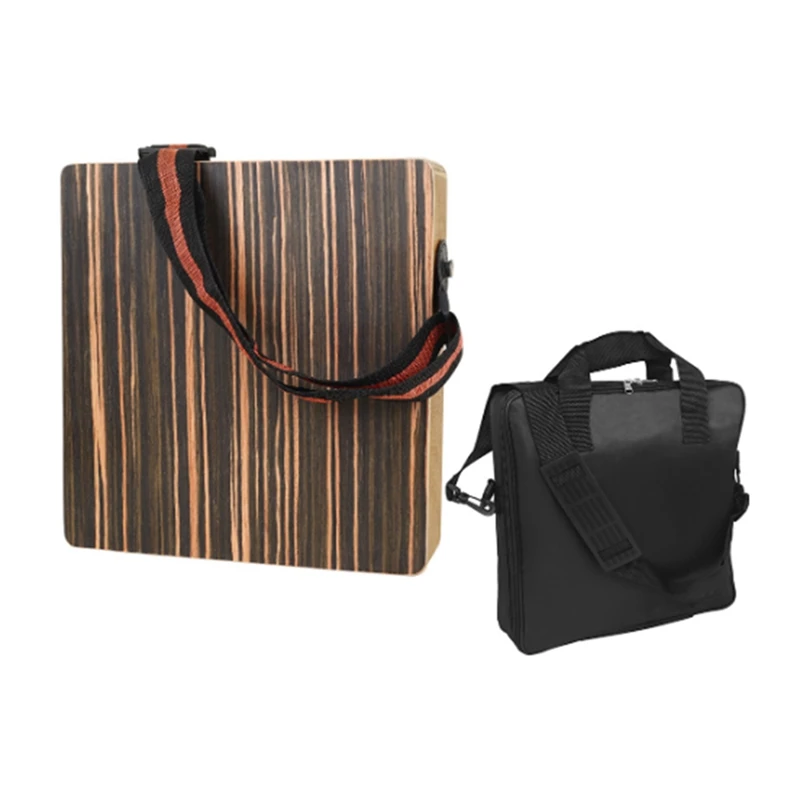 Портативная барабанная установка Cajon Box с дорожной сумкой черная ударная коробка