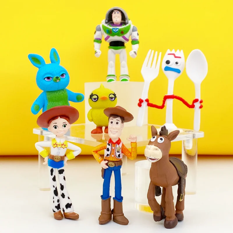 

Toy Story Film Characters Buzz Lightyear Woody Jessie Q Version Action Figure Cute Dol Desktop Ornaments Collecting Model