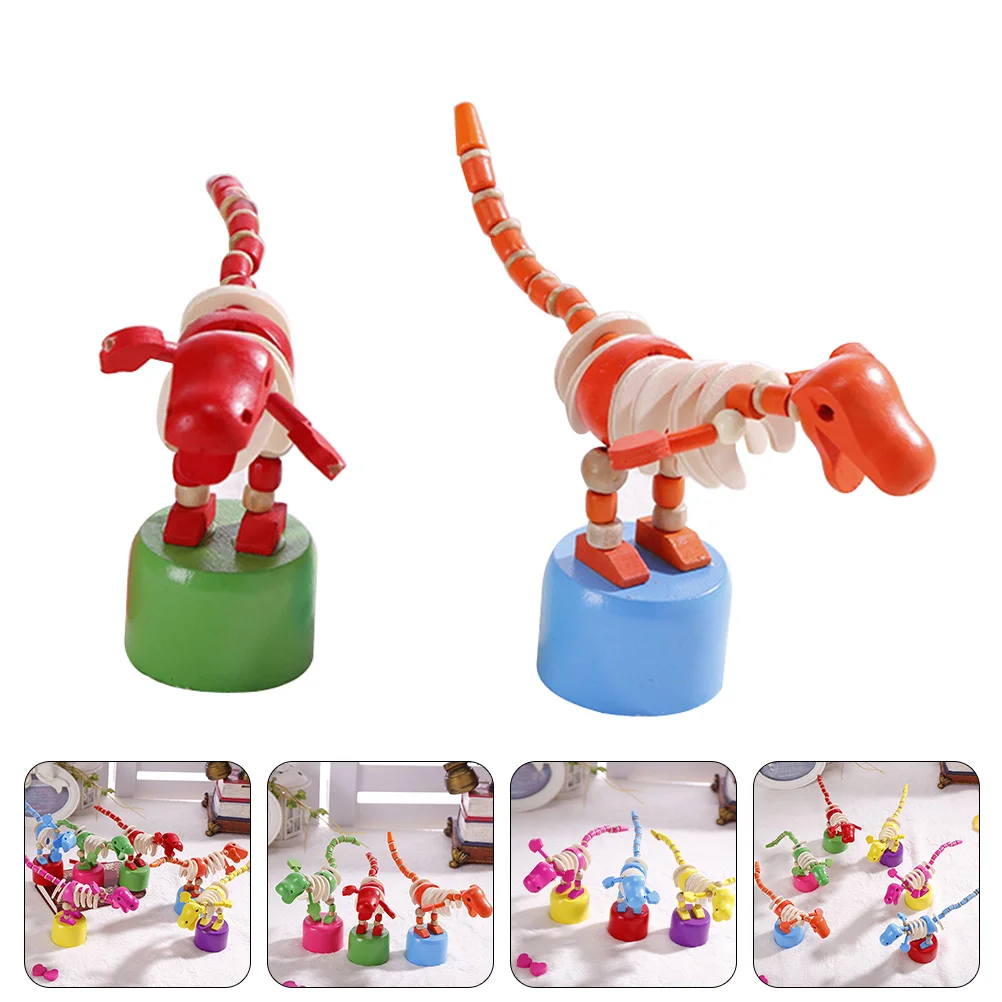 

2pcs Children Wooden Cartoon Toys Skeleton Dancing Rocking Toys