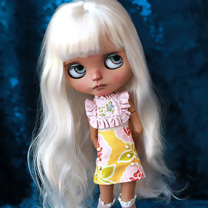 

BJD Doll Wig For Blythe Size Doll Accessories Wig Toy Tress For Dolls Wig Hair Faux Mohair Big Waves Curly Hair Wigs