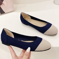 2022 women flats single shoes spring loafers femme 3d fly weave ballets soft bottomed roll up moccasins ladies office dress shoe
