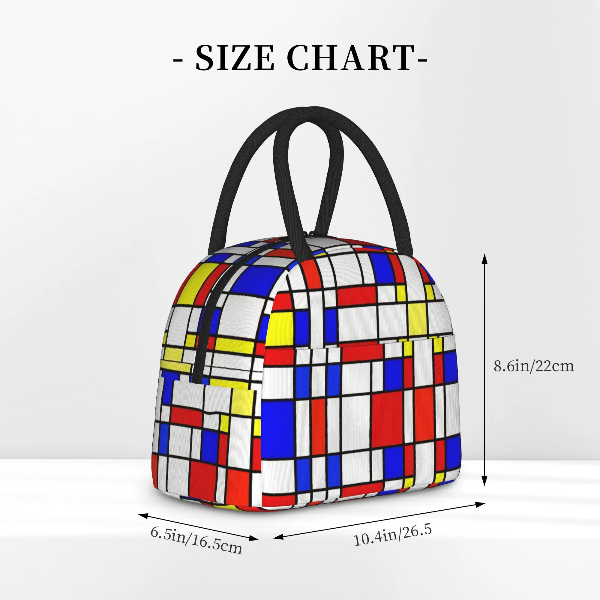 Фото Термоизолированная сумка для обеда Piet Mondrian De Stijl для пикника, портативный контейнер для бенто, термосумка-холодильник для мужчин и женщин №4