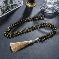 islamic muslim tasbih prayer beads 8mm six words mantra obsidian beaded tasbih jewelry