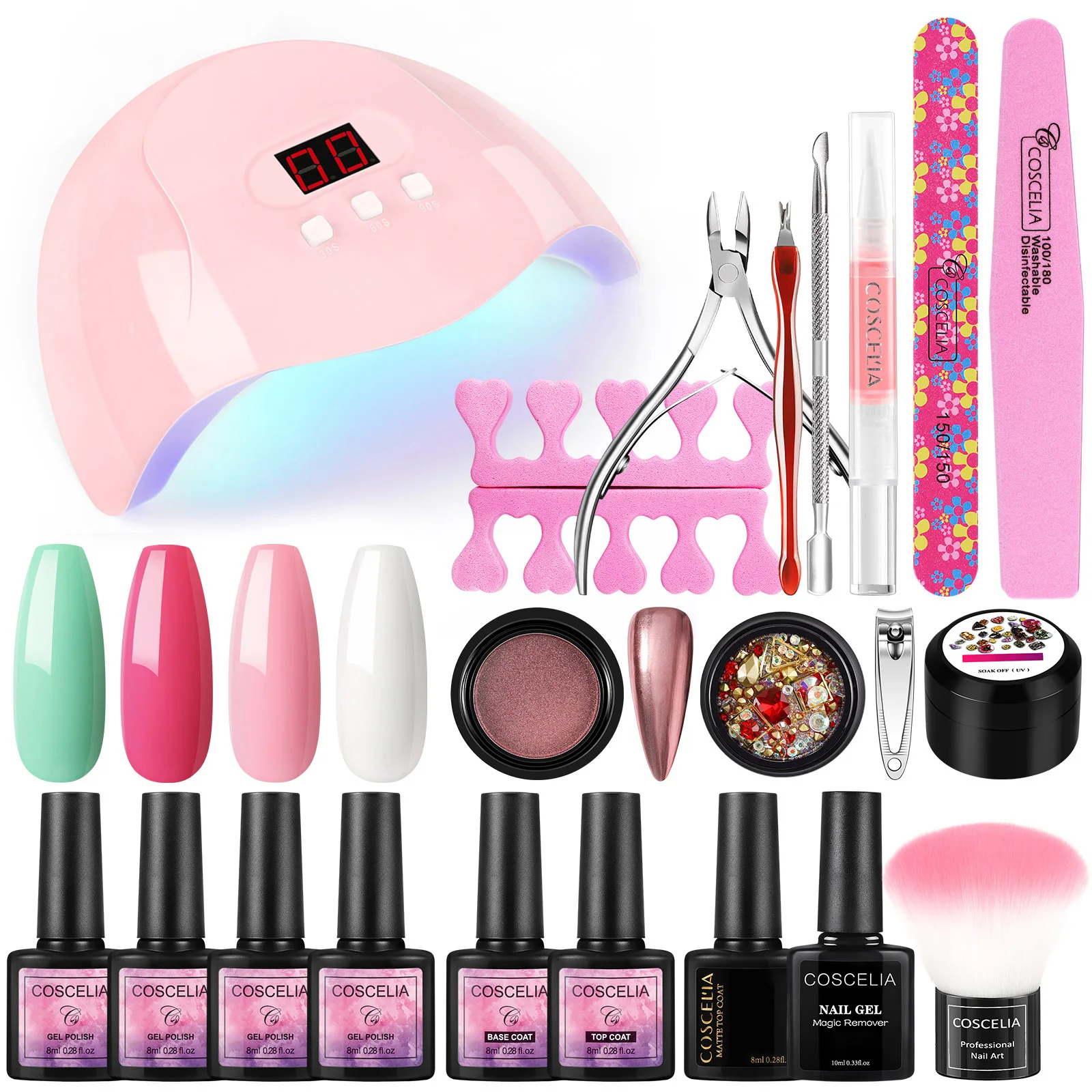 

Nail Gel Polish Kit With Nail Dryer Manicure Set Manicure Tool Set Semi Permanent Nail Varnish Need Cured Base Coat Top Coat