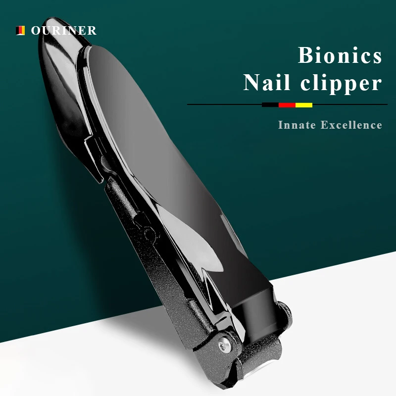 Ouriner Nail Clippers Stainless Steel Anti Splash Fingernail