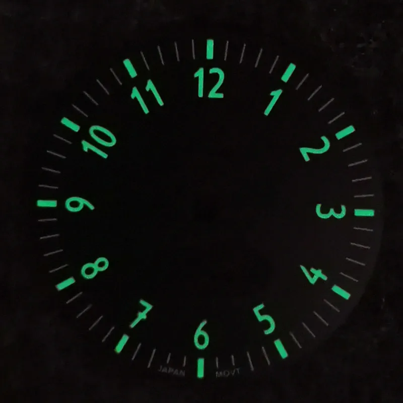 Mod 28.5mm New Green Luminous Date Window Watch Dial Literally Fit for NH35 NH36 4R 7S Movement