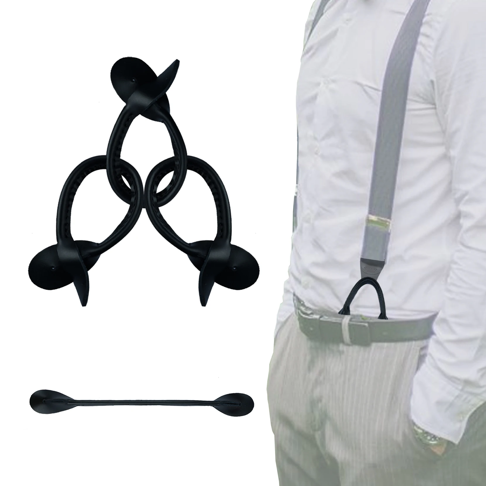 Подтяжки KUNN из натуральной кожи 4 шт. сменные подтяжки для кнопок