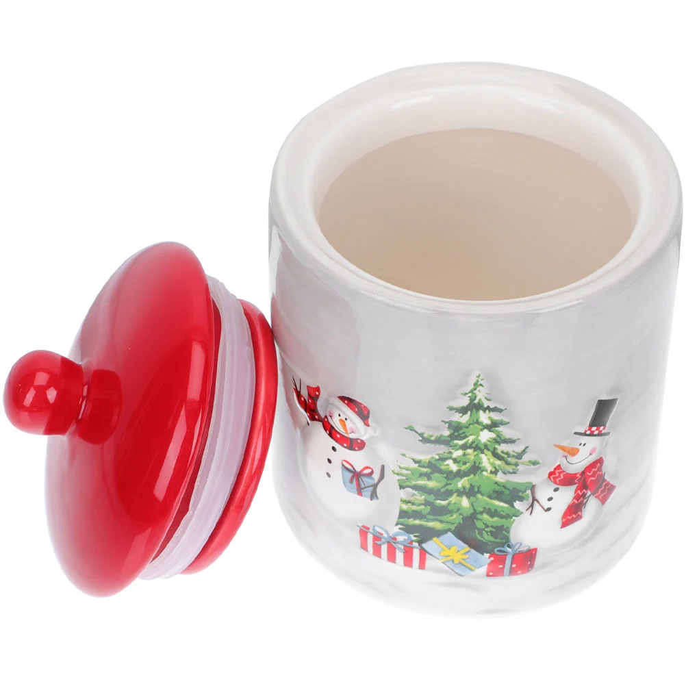 

Jar Ceramic Christmas Cookie Storage Jars Tea Container Xmas Candy Caseholderlid Snowman Canisters Kitchen Gift Sealed Can