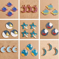 10pcslot mix enamel moon star sun charms pendants for jewelry making women fashion drop earrings necklaces diy bracelets gifts