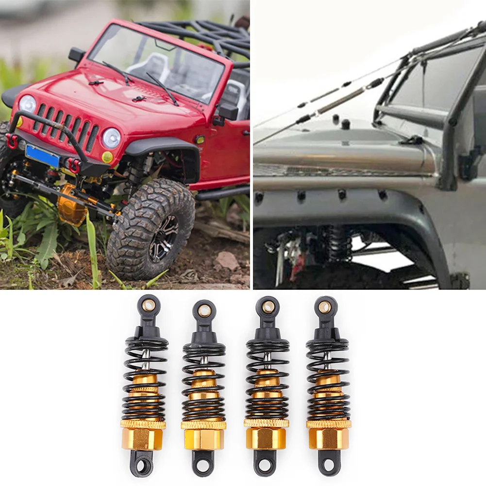 

4Pcs Car Shock Absorber Aluminum Alloy Front Rear Shock Absorber for 1/10 Remote Control Car Gadget Accessories
