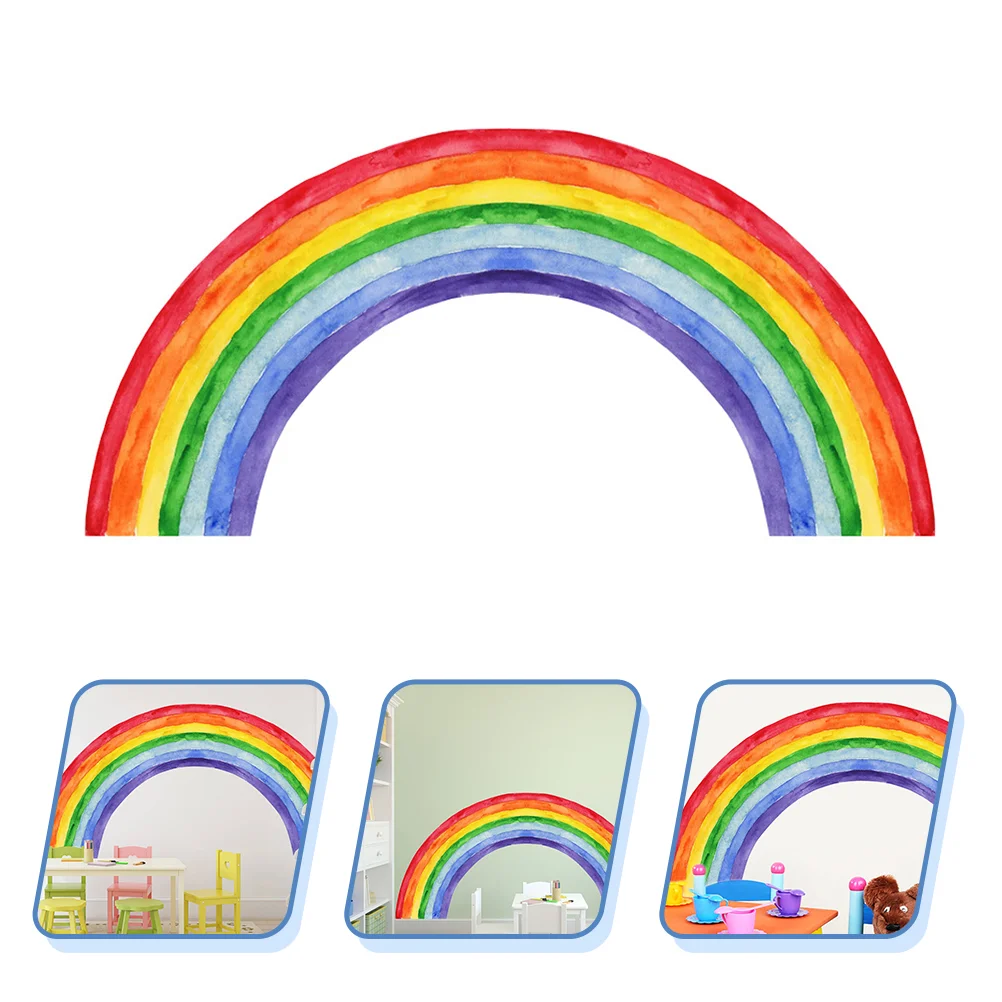 

Rainbow Wall Sticker Indoor Decor Watercolor Style Decal DIY Decals Home Adornment
