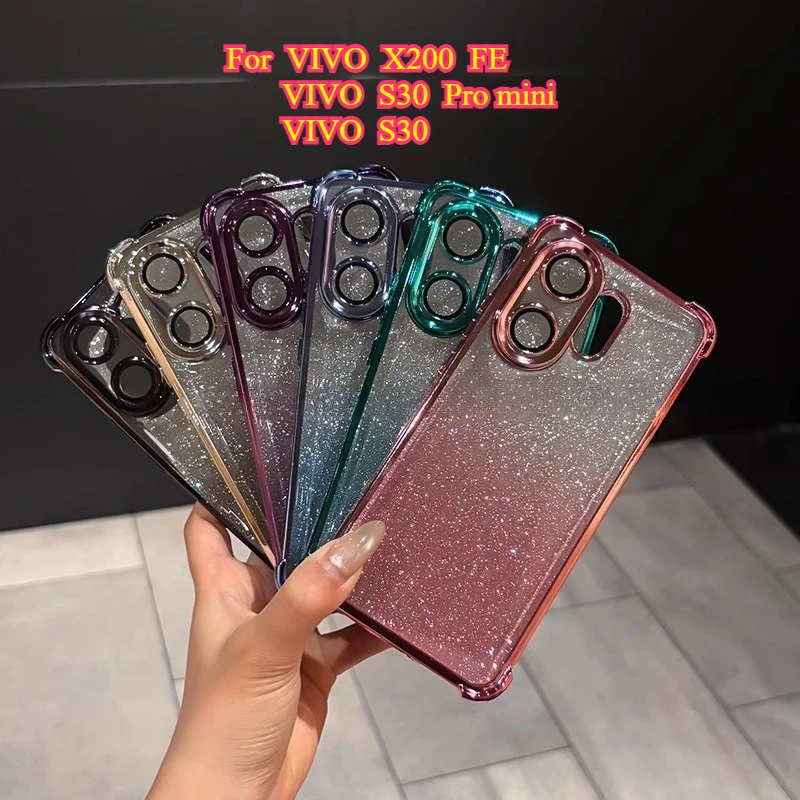 Фото Чехлы для VIVO X200 FE, блестящий силиконовый противоударный чехол для VIVO S30 S30Pro mini Airbag, мягкий защитный чехол из ТПУ для телефона №1