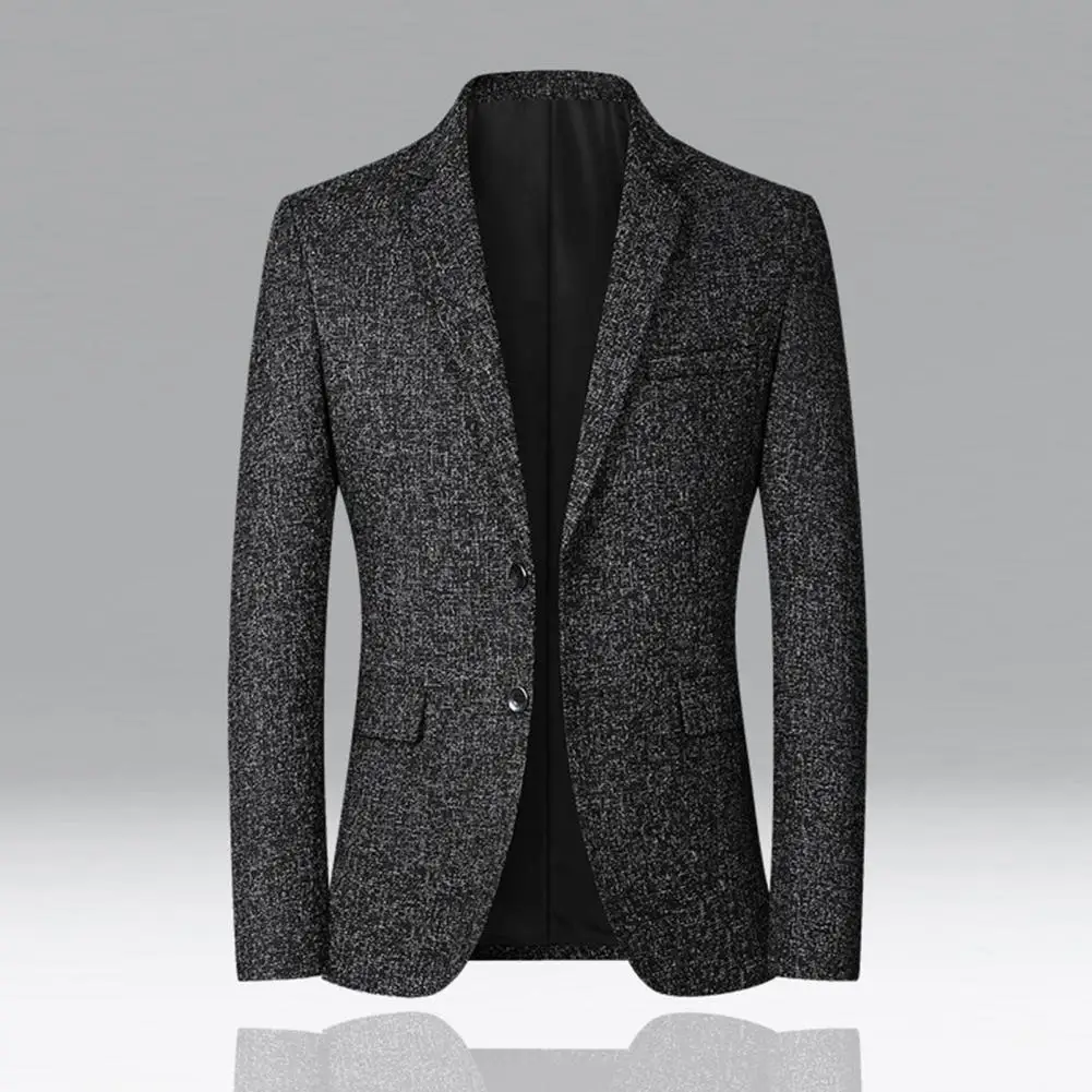 

Stylish Suit Jacket Outwear Suit Coat Solid Color Pure Color Pockets Suit Jacket Single Breasted