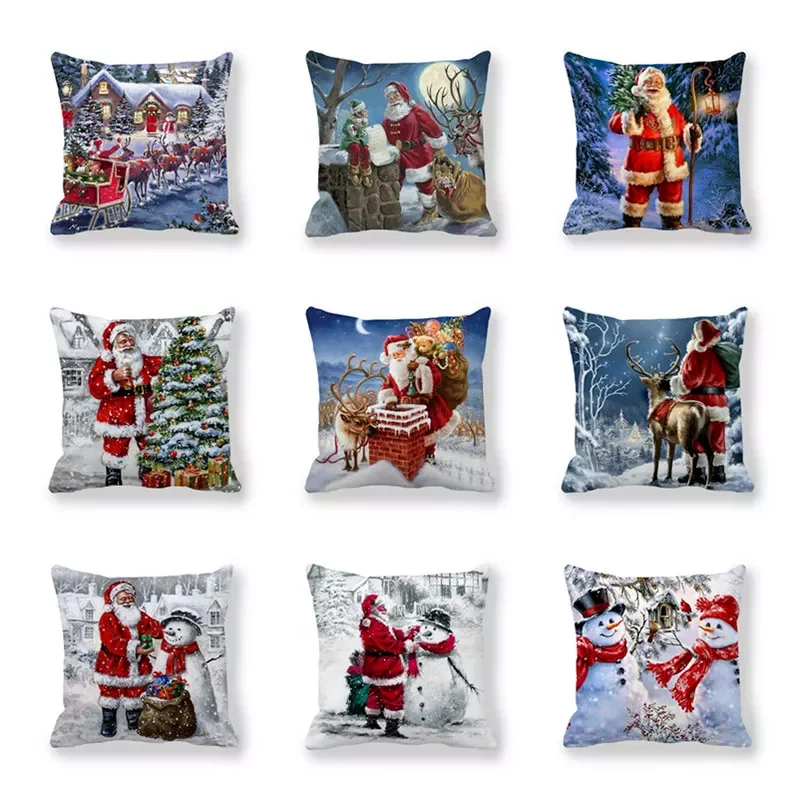 

Christmas Cushion Cover Merry Christmas Decorations For Home Christmas Ornaments 2021 Navidad Xmas Noel New Year Gifts 2022