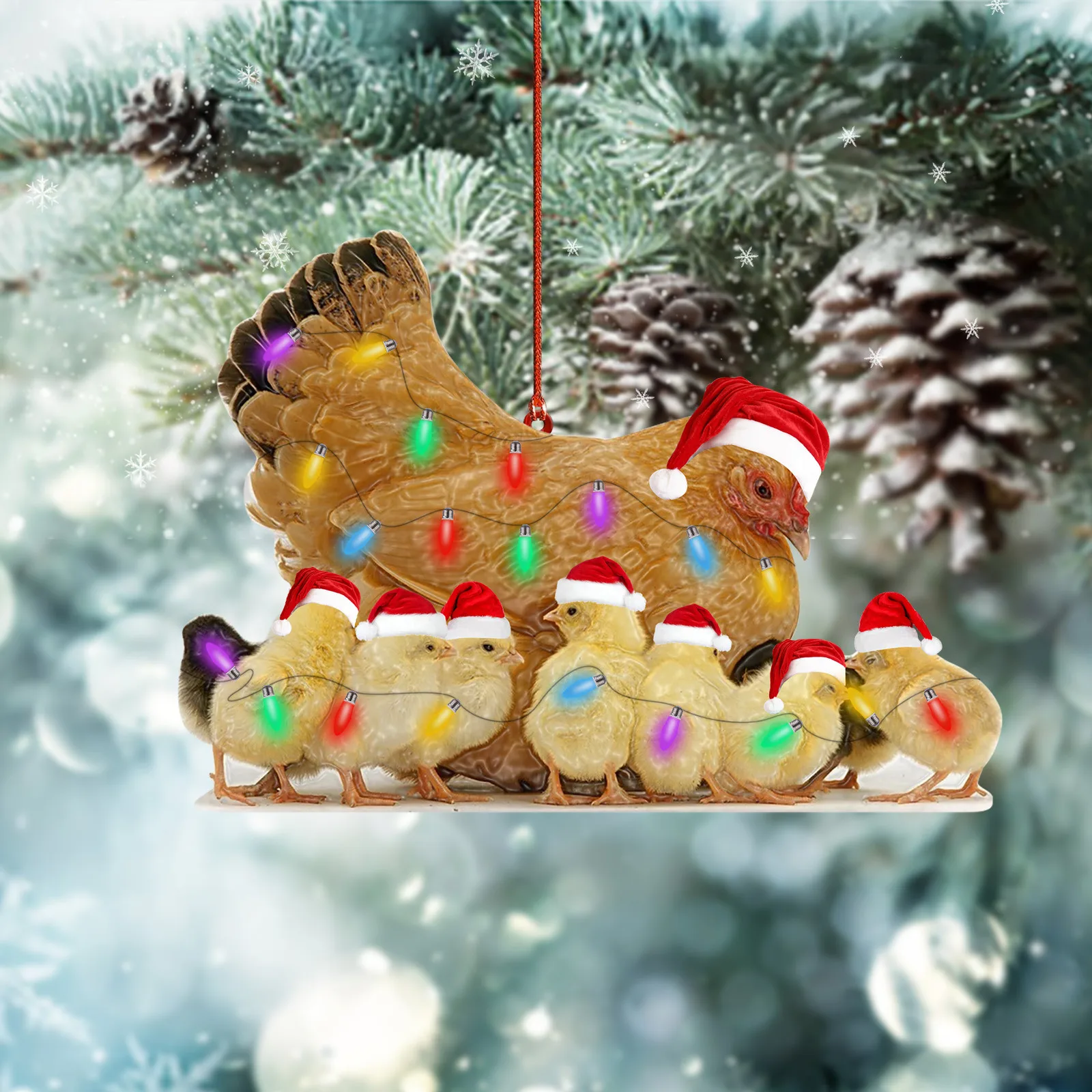 Рождественские светодиодные ночники для двора лампа цыплят с солнечной батареей