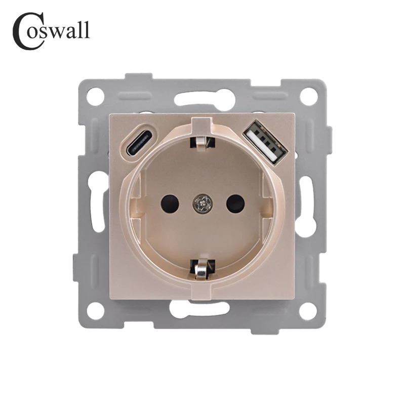 

Переключатель COSWALL с золотой стеклянной панелью