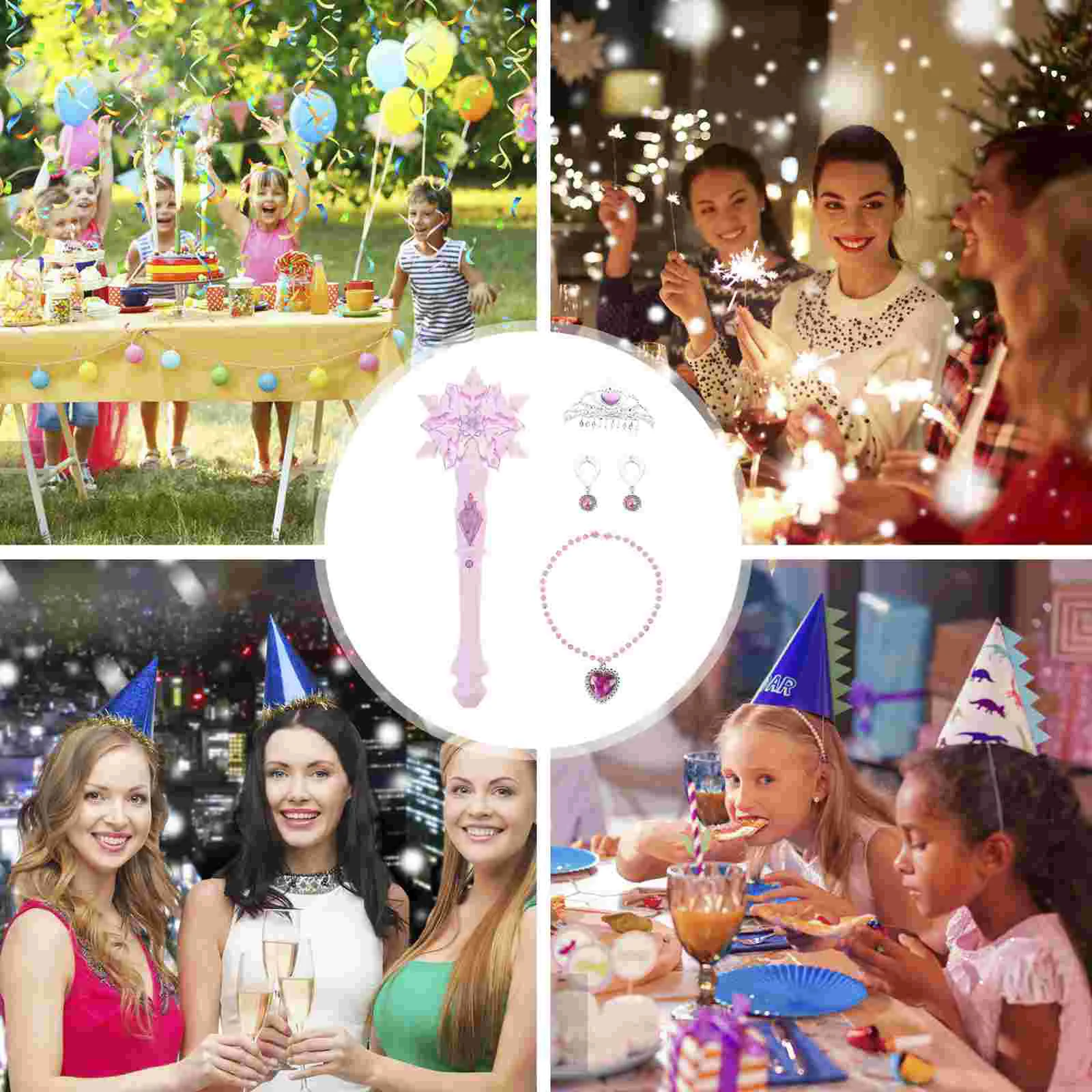 Снежинка блестящая палочка игрушка светящаяся для волос ручная полоска мигающая