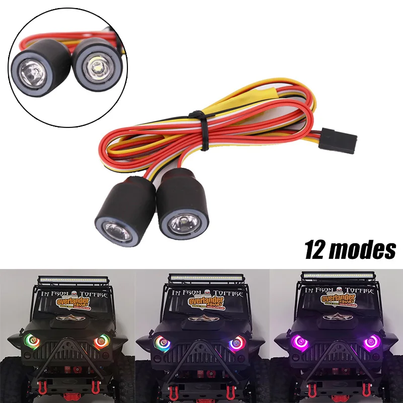 

2PCS RC Car Headlight LED Lights Universal for 1/10 Crawler Model Axial SCX10 TRX4 D90 Jeep Wrangler 90046 90047 Toy Accessories