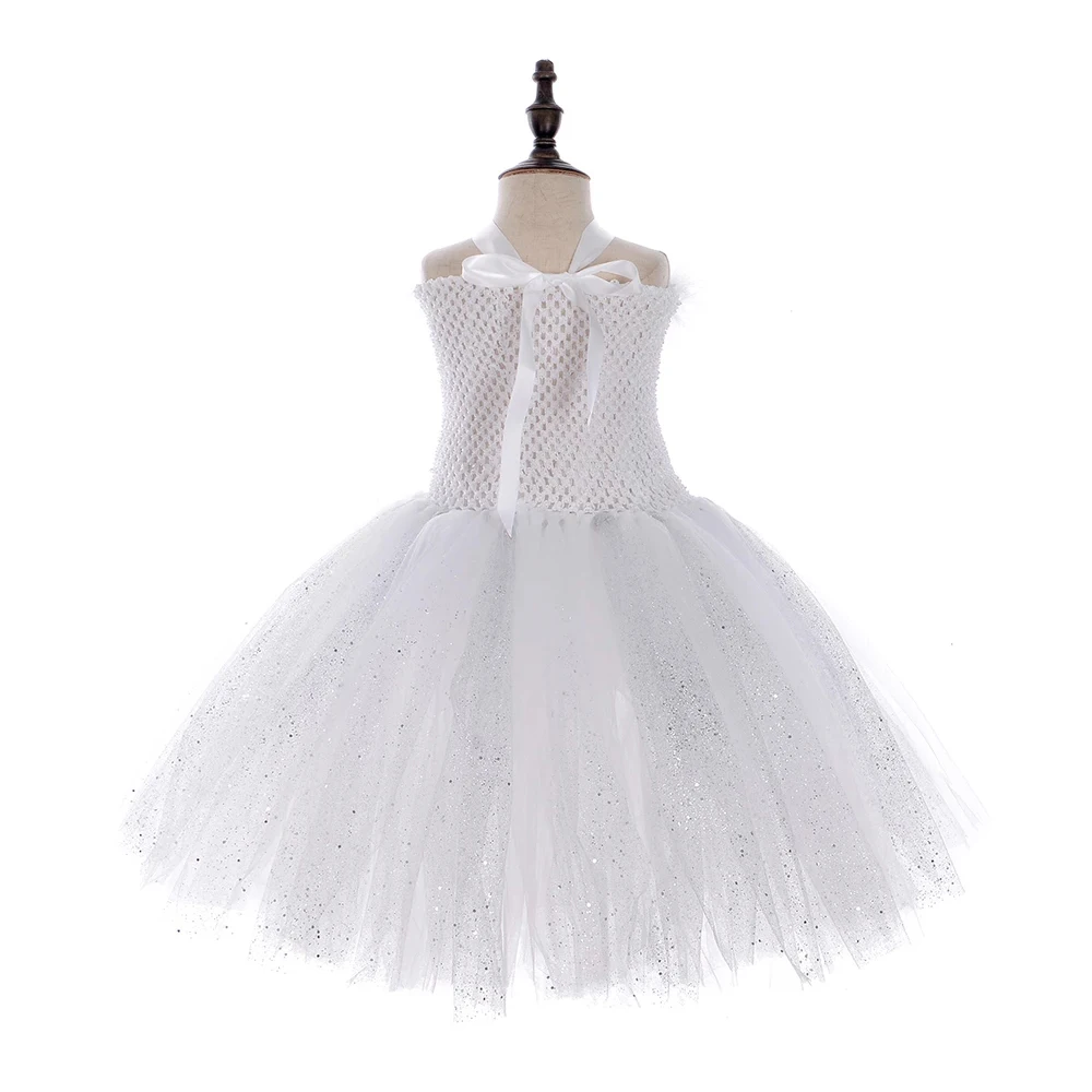 Платье-пачка с белыми перьями и ангелом комплект для косплея крыльями красивая