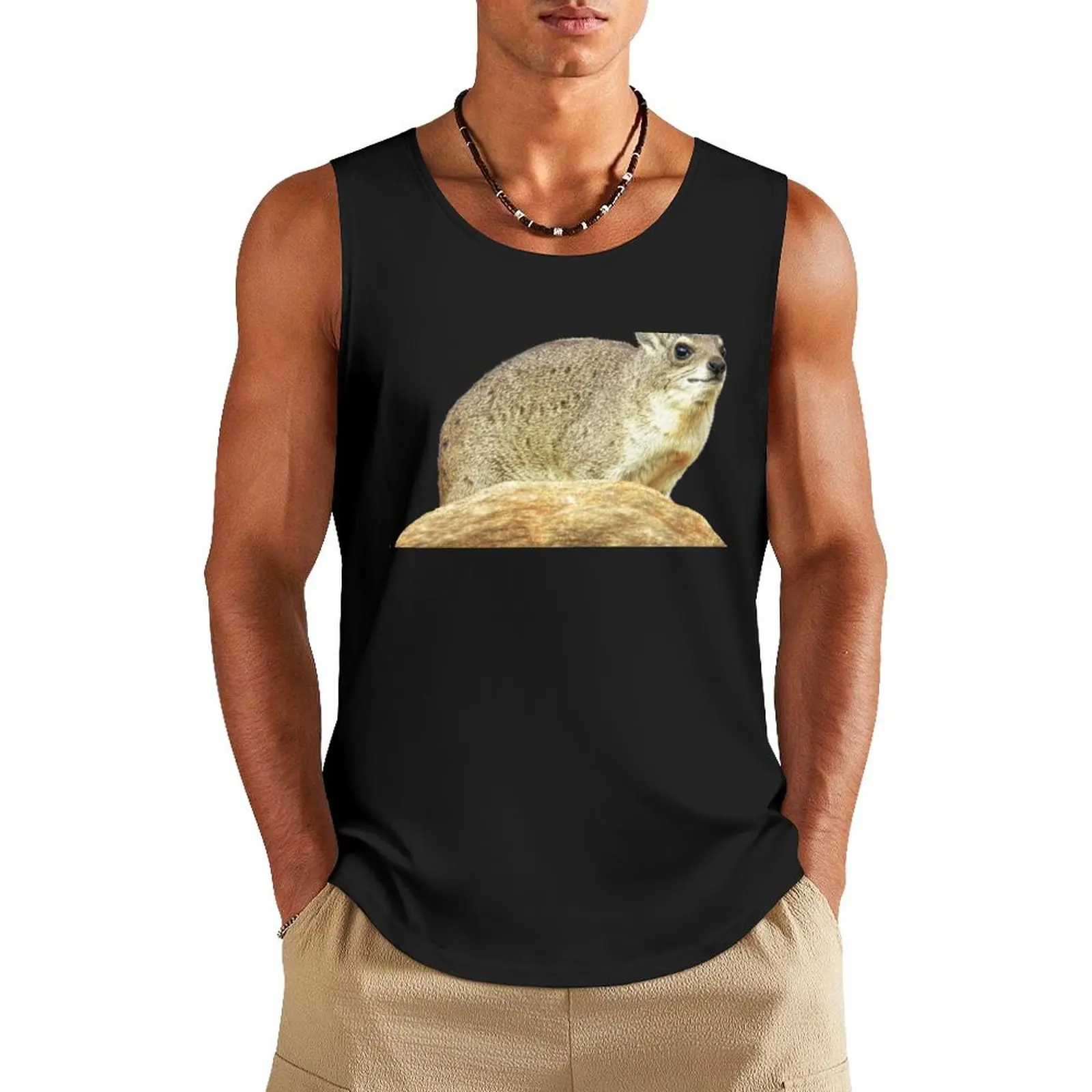 Майка Rock hyrax - desert rock badger из Кении/Африки Мужская одежда футболки без рукавов для