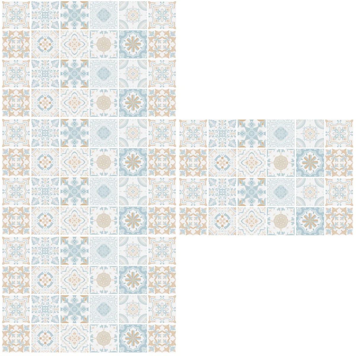 

96 pcs Vintage Peel and Stick Tile Decals Oil-proof Kitchen Wall Tile Stickers Wall Tile Sticker