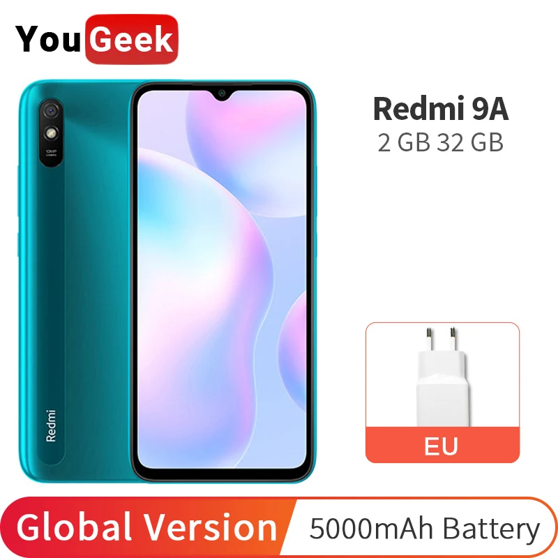 Оригинальная глобальная версия Xiaomi Redmi 9A 2 ГБ 32 9 A 5000 мАч MTK Helio G25 Восьмиядерный