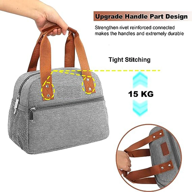 Outdoor Work School Picnic Insulated Lunch Box With Pocket