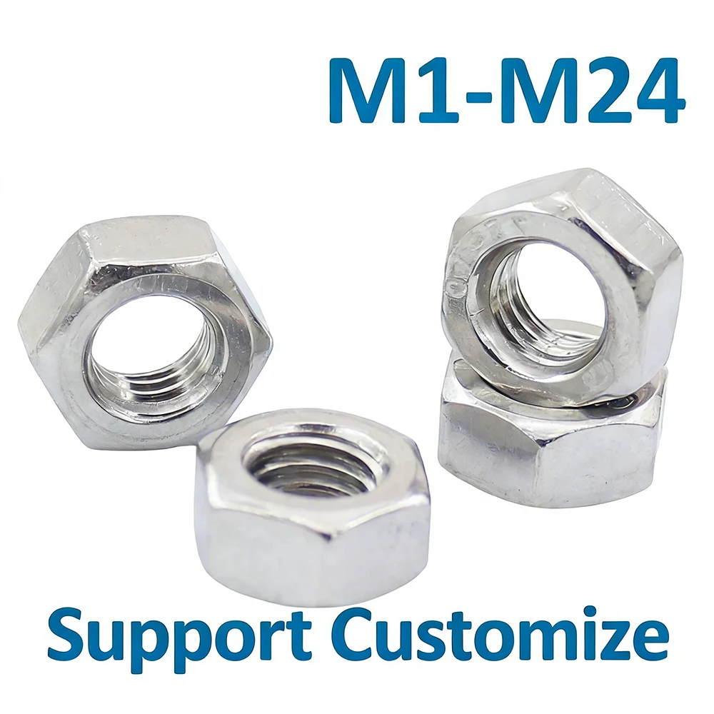 

Гайки шестигранные DIN934 из нержавеющей стали 304 (M1-M8)