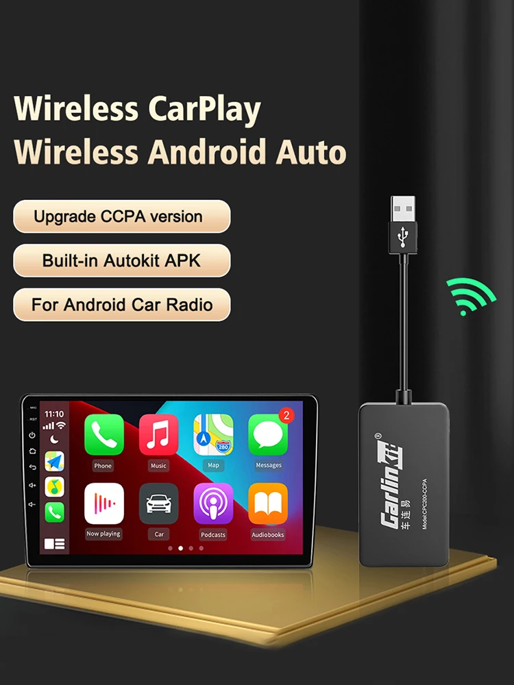 Carlinkit беспроводной адаптер Carplay Android Авто Smart Link USB для навигации мультимедийный