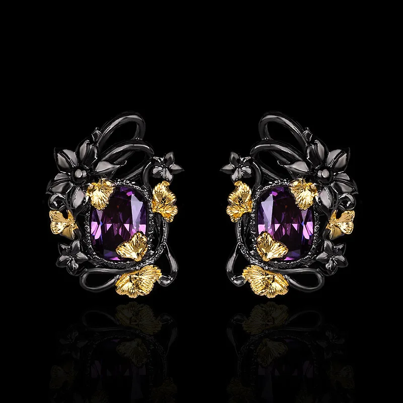 

Светильник серьги из серебра 925 пробы, с аметистом