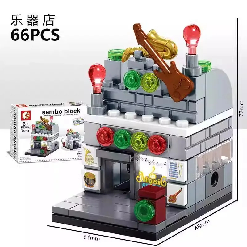 Spot Senbao Legao Mini Street View City House Строительные блоки Модные игрушки Собранные модели с