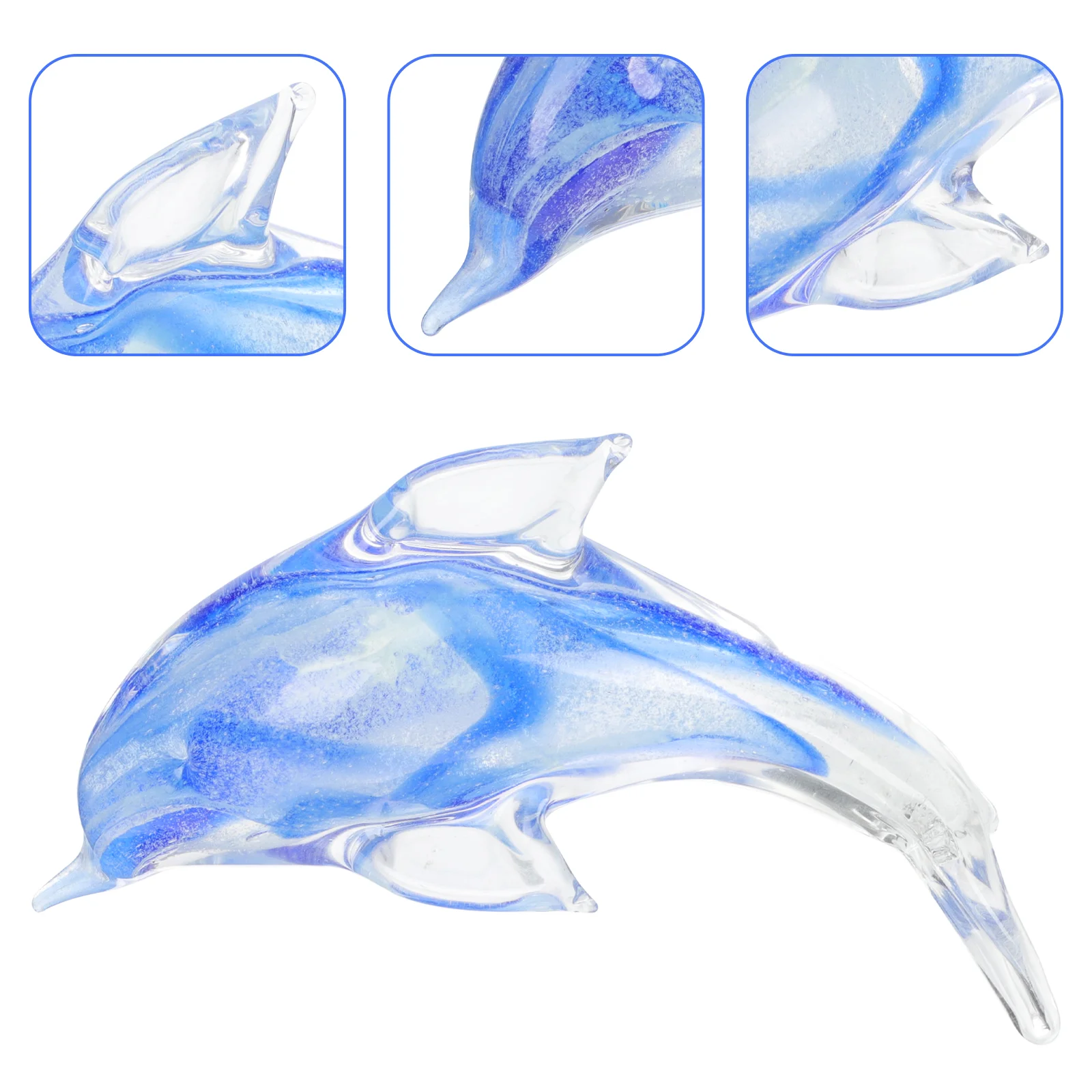 

Luminous Dolphin Modeling Decor Glass Dolphin Statue Desktop Adornment