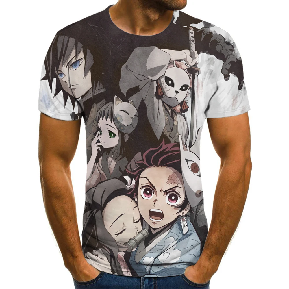 

Футболка Kimetsu No Yaiba для мужчин, аниме топы для манги, одежда, уличная одежда