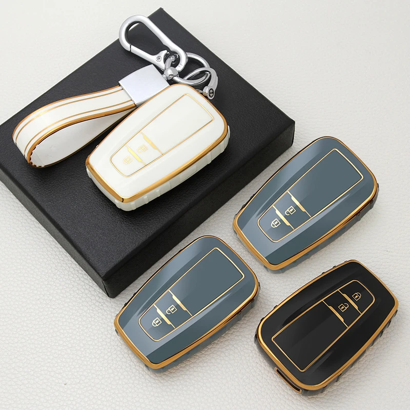 

TPU Car Key Case Cover Shell Protection Cover Keychain For Toyota Avalon Camry RAV4 Prius CHR C-HR Corolla Land Cruiser Prado