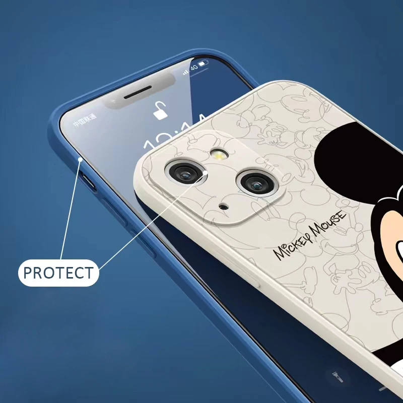 Чехол для телефона Moon Watching Mickey для iPhone 11 12 13 Pro MAX Mini 6 7 8 Plus X XS XR Max SE 2020 из мягкого силикона Funda Back on.