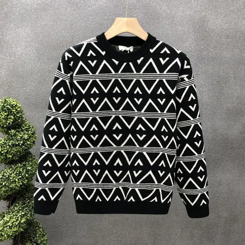 Smvp мужской свитер с круглым вырезом высококачественный удобный пуловер новинка