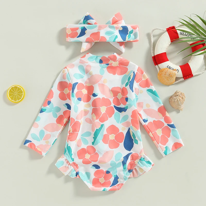 Купальник для маленьких девочек комбинезон детские купальники с длинным рукавом