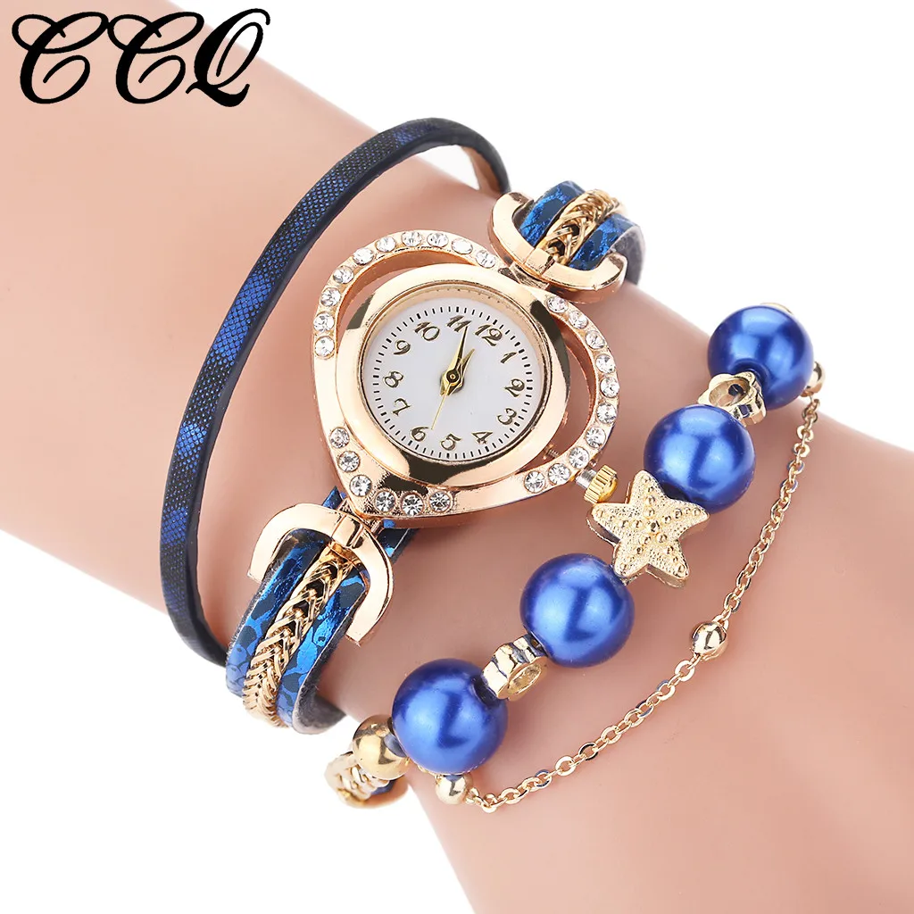 

PU Leather Strap Bracelet Braided Winding Wrap Quartz WristWatch Fashion Casual Women Rhinestone Bracelet Watch Relogio Feminino