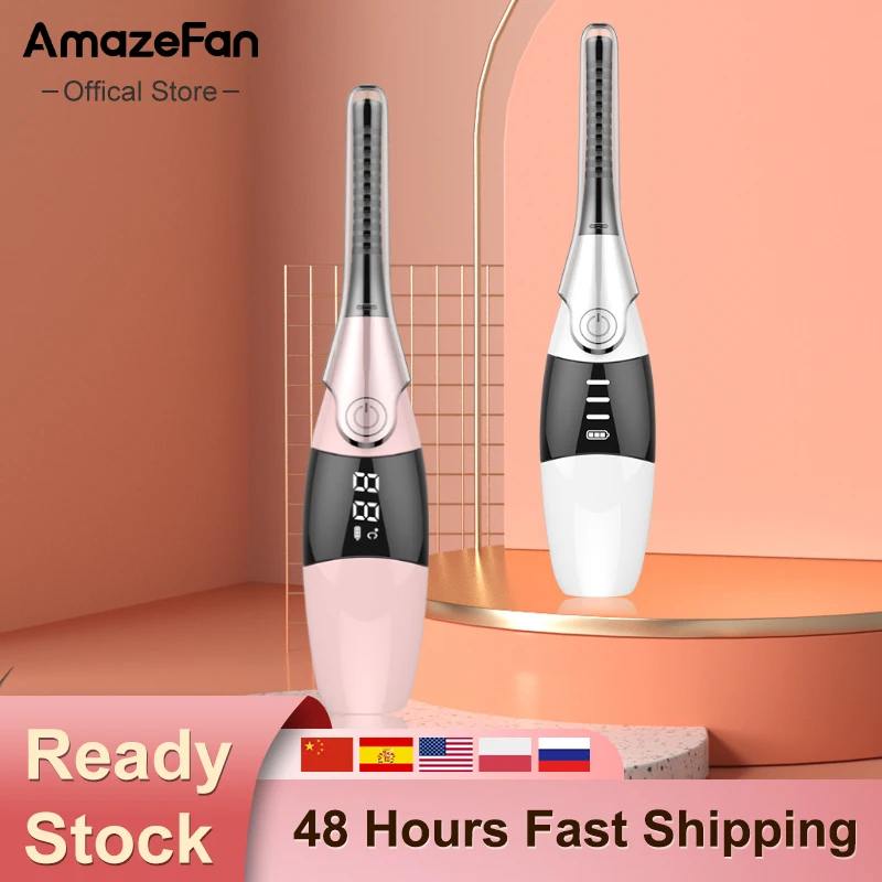 AmazeFan Eyelash Curler USB Rechargeable  Electric Heated Eyelash Curler Long Lasting ceramic inner LCD 3D Heated Eyelash Curler