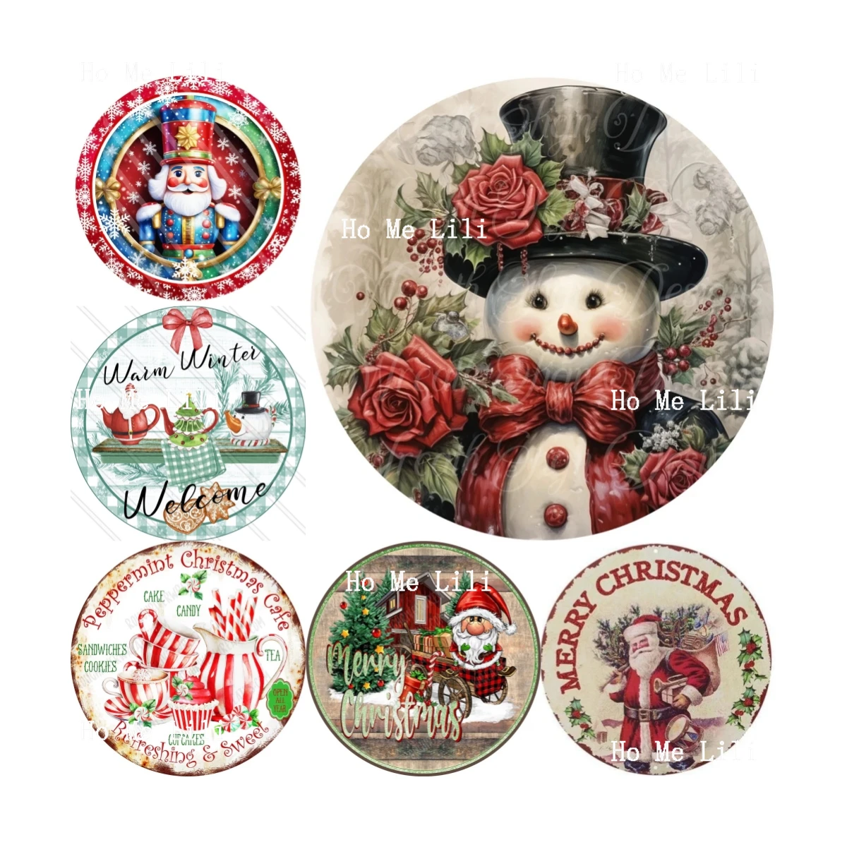 Леденцы праздник гном Рождество Зима Роза снеговик старый круглый металлический