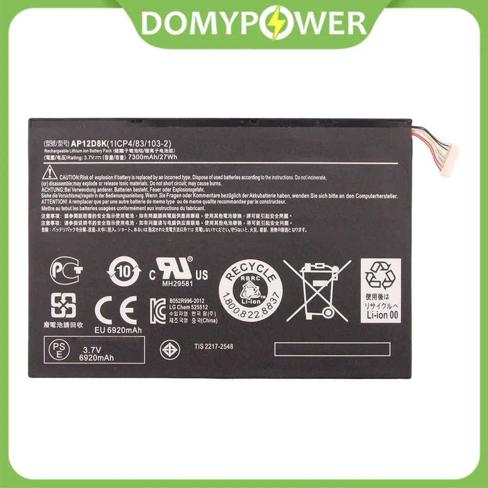 

AP12D8K 27Wh Аккумулятор для ноутбука Acer Iconia Tab A3-A10 W510 W510P