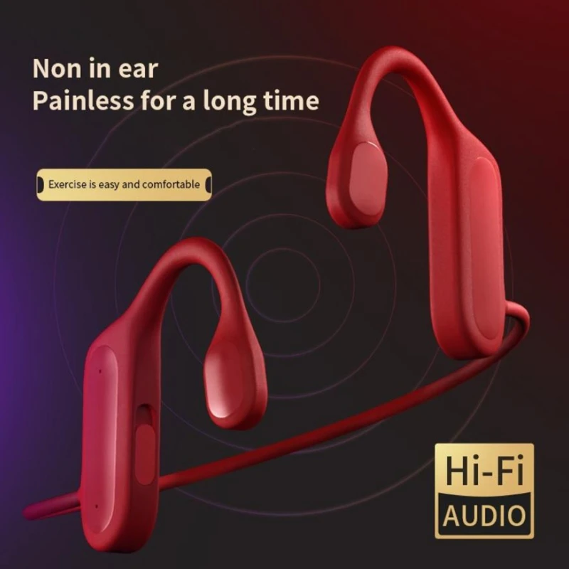 

Wireless Bone Conduction Headphones Stereo 5.2 Ear Hanging 15 Hours Talking Time Long Battery Life Sports Running K1KF