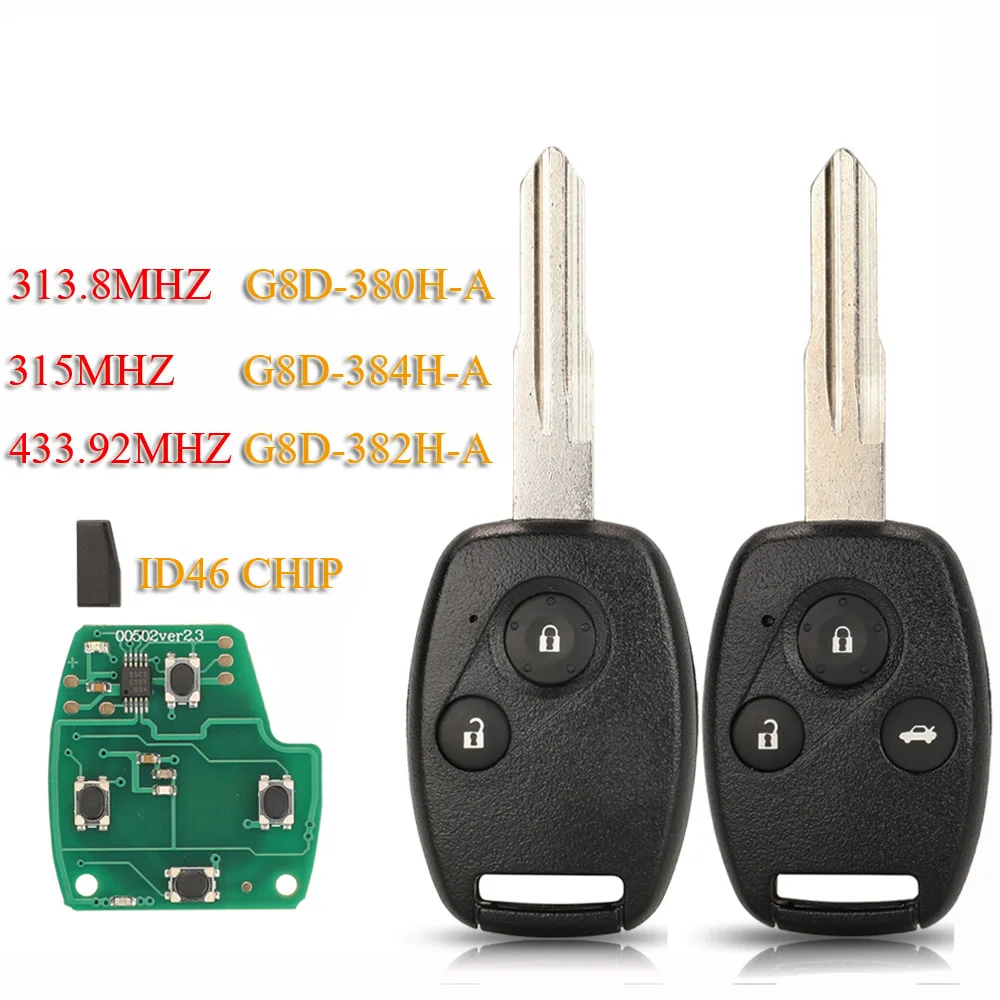 

jingyuqin Car Remote Key 313.8/315/434MHZ ID48 For Honda Accord Element CR-V HR-V City Odyssey HON58R Blade