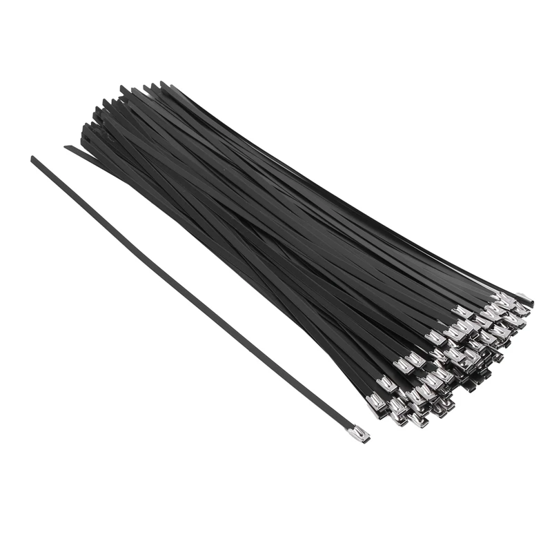 

400Pcs/Lot,4.6Mmx300mm Pvc Plastic Coated Ss304 Stainless Steel Cable Tie
